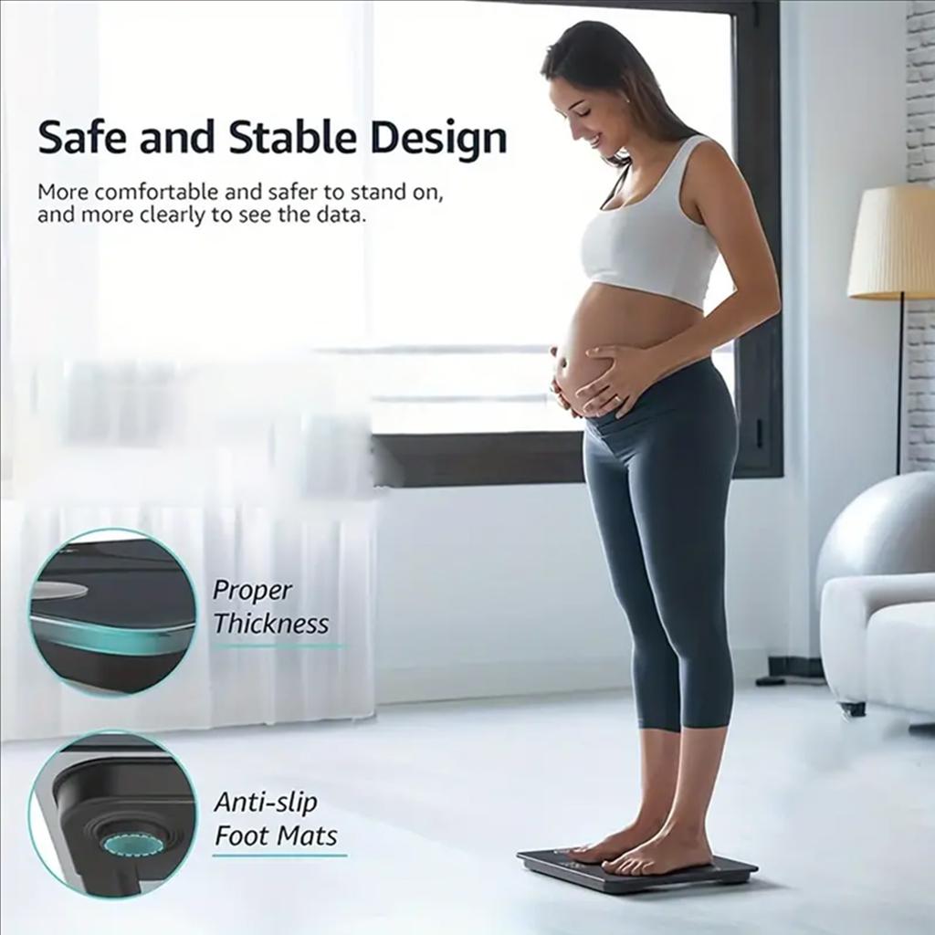 1pc Intelligent Bluetooth Electronic Weight Scale: Wireless Digital Bathroom Scale, Precise Measurement of Body Fat Percentage