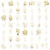 50 Creative Gold Plant Transparent PET Stickers for Water Cups, Phone Cases, and Computers - 50 Sheets/Set