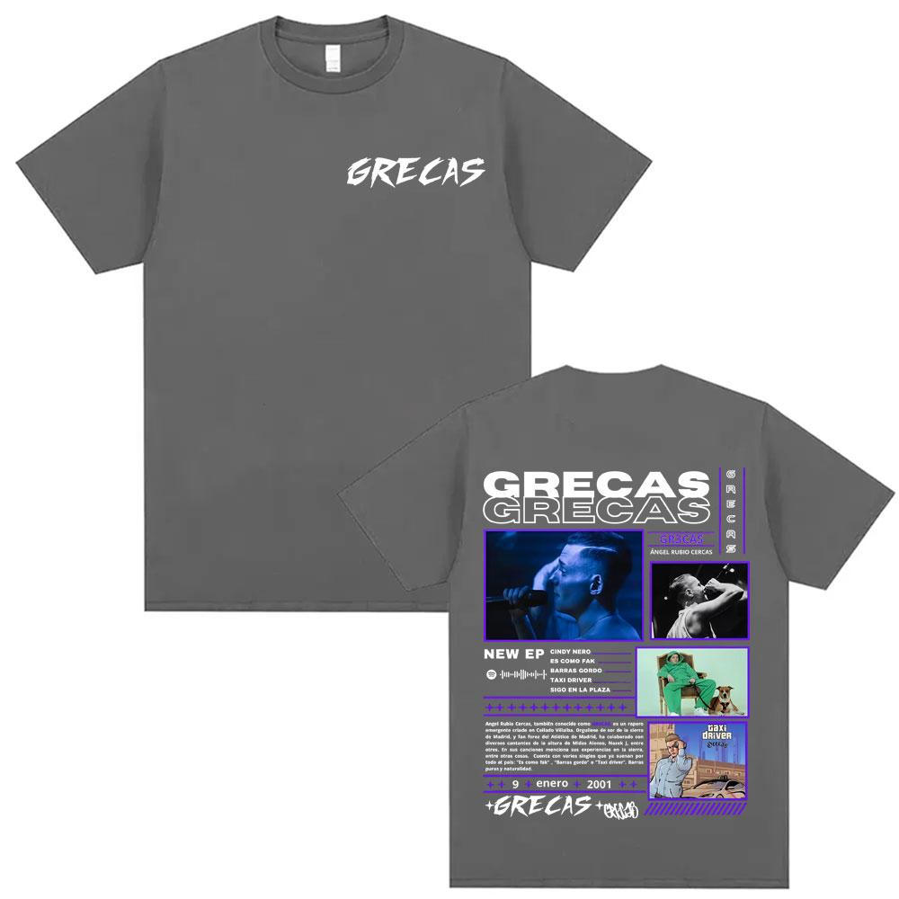 Rapper Grecas Album Tour 2025 Graphic Tshirts Unisex Women Harajuku Hip Hop T Shirts Summer Pop Music Oversized Tshirt Streetwear