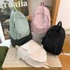 Niche Simple Solid Color Student Schoolbag, Four-season Large-capacity Junior High School Student Backpack