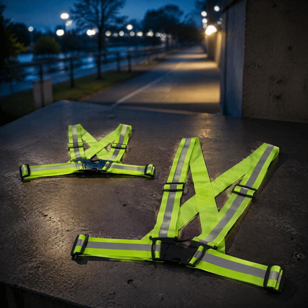 2pcs Green Color Reflective Safety Vest Unisex Design Warning Safety Vest Jogging Activity