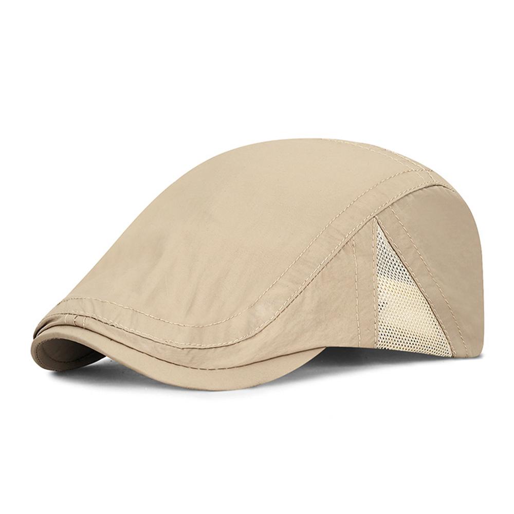 Quick Dry Mesh Flat Cap Men's Breathable Adjustable Newsboy Hat Lightweight Summer Peaked Beret Men Women Sun Shade Beret Hats