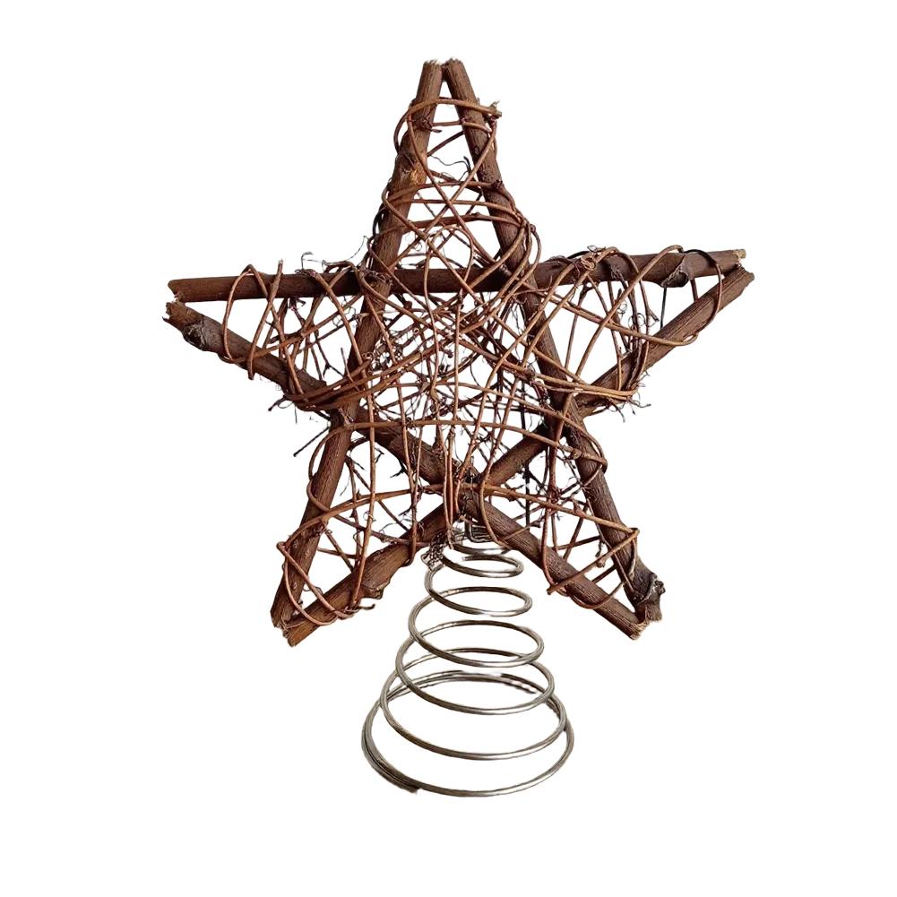 Spiral Star Christmas Tree Ornament Made from Wood and Wire for Charming Holiday Home Decoration and Gatherings