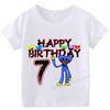 H-wuggys Kids Number T Shirt Poppys Playing Time Birthday Tees Shirt Cartoon Anime Game Boy Girl Clothes Summer Baby Cotton Tops