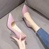 Fashion 2024 Spring and Autumn New Large Size High Heels Patent Leather Thin Heel Shallow Mouth Temperament All-match Women's Shoes