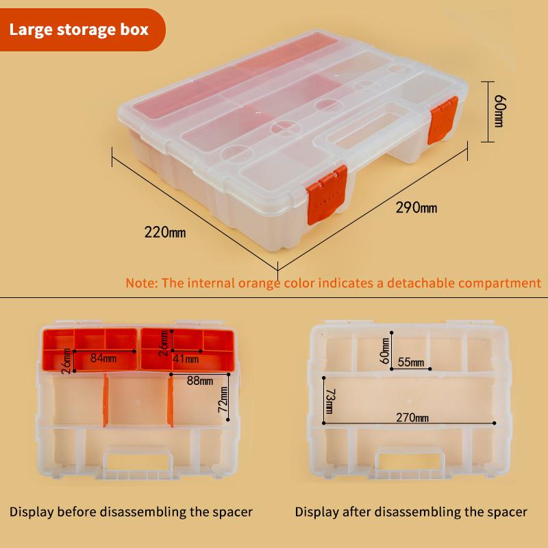 §Multi-Grid Portable Plastic Parts Toolbox Combination Screw Storage Box Metal Parts Hardware Tool Screwdriver Tool Box
