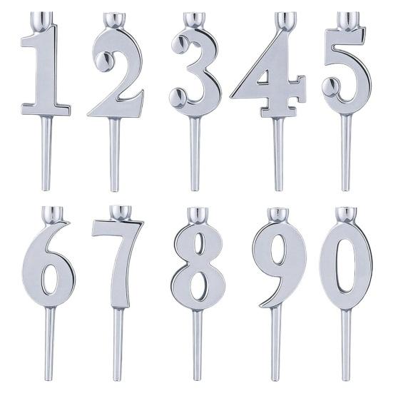 10 Pcs Reusable Number Birthday Candle Holder Set Digital Birthday Cake Candle Holder
