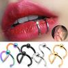 4pcs Fake Lip Rings for Women 316L Stainless Steel Nose Ring Fake Septum Nose Ring Clip On Lip Ring Fake Piercing Jewelry