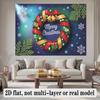 Christmas Wreath Wedding Themed Birthday Photo Backdrop, Polyester Banner for Home Room Wall Decor