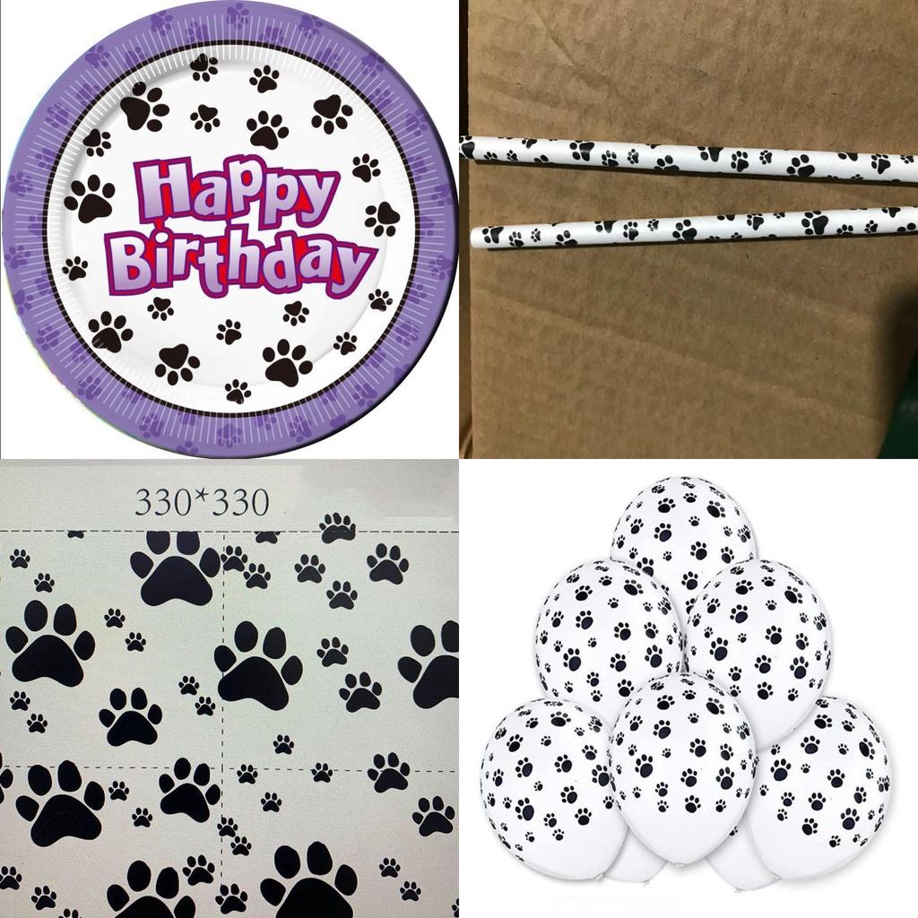 Premium Dog Paw Party Supplies Set Adorable Pet Themed Birthday Decorations