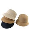 Fine straw bucket hat women's summer sunscreen plain bucket hat vacation straw hat foldable fashion sun hat