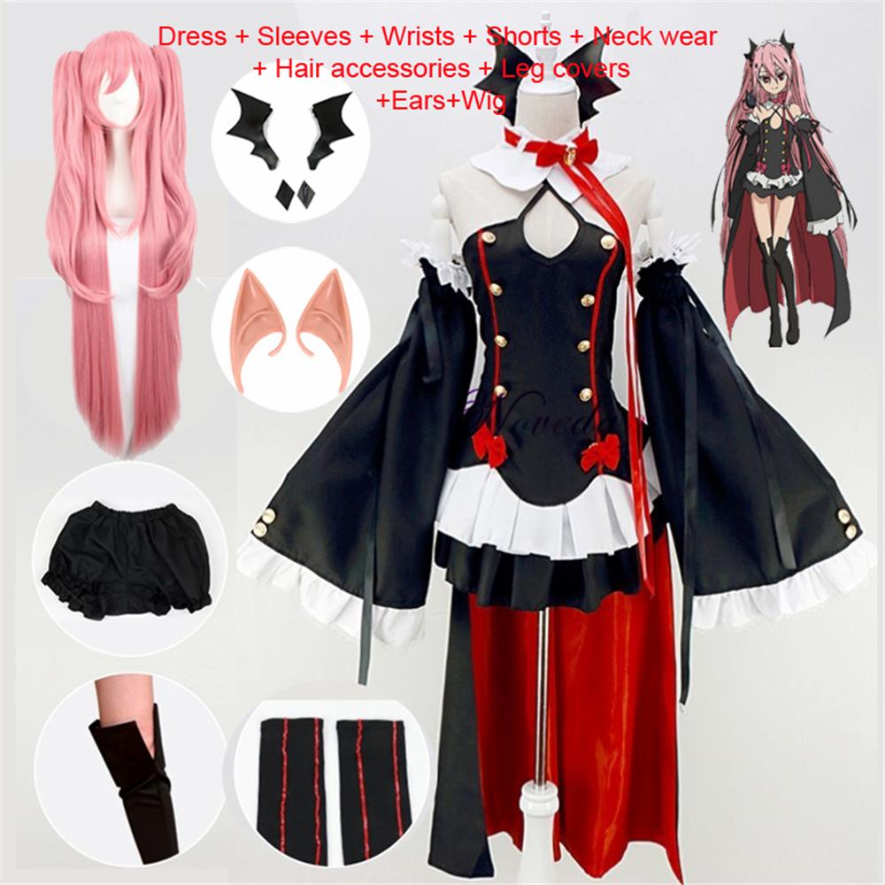 

Seraph of the End Owari No Seraph Krul Tepes Cosplay Costume Uniform Wig Cosplay Anime Witch Vampire Halloween Costume For Women XS