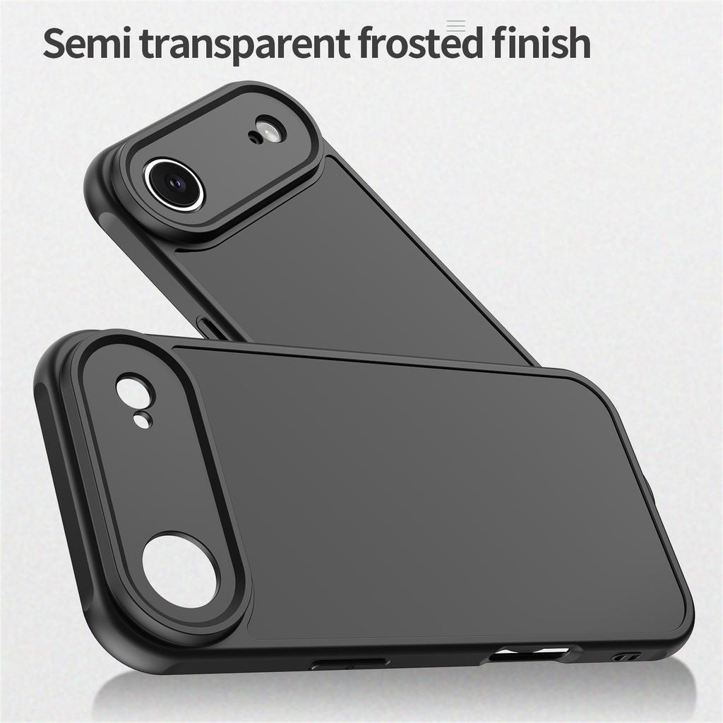 Luxury Simple Armor Phone Case for iPhone 17 Pro Max Air 17E 16E 16 15 Plus 14 13 PC+TPU Shockproof Bumper Protection Back Cover