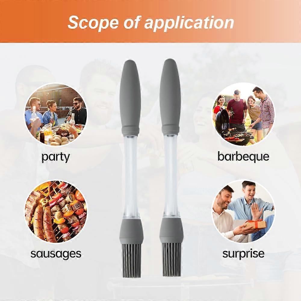 2PCS Silicone Oil Brush Basting Pastry Brush for Grilling BBQ Baking