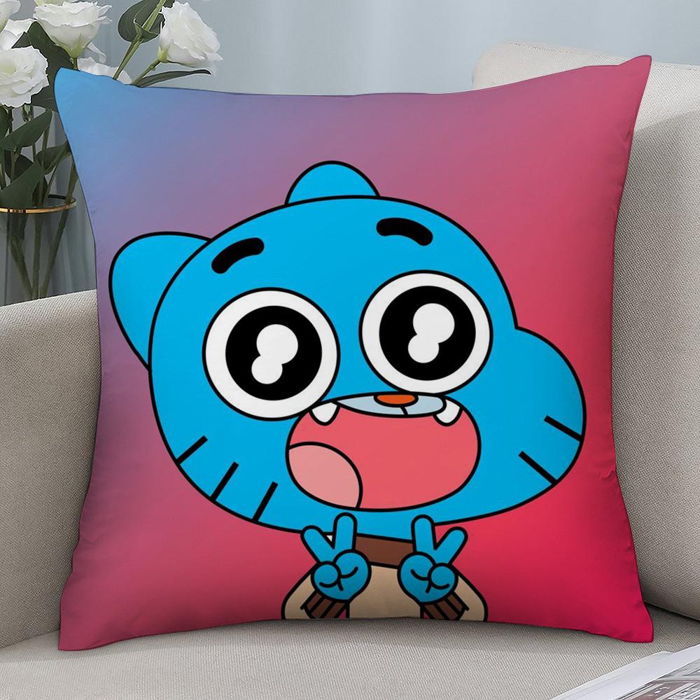 Animation Amazing World Gumball Pillow Case Short Plush Sofa Decorative Gift Home Double-sided Printing Cushion