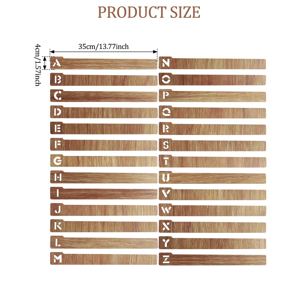 26Pcs Vinyl Record Dividers Alphabetical A-Z Wooden Record Storage Dividers Horizontal Vertical Record Holder Organizer Guides