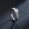 Modian Real 925 Silver Hearts Clear CZ Finger Rings For Women Romantic Double Line Wedding Statement Jewelry Gift