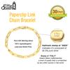 EFFIE QUEEN Dainty 925 Sterling Silver Paper Clip Bracelet Chain Wedding Gift Paper Clip Bracelet 18K Gold Plated Jewelry SB109