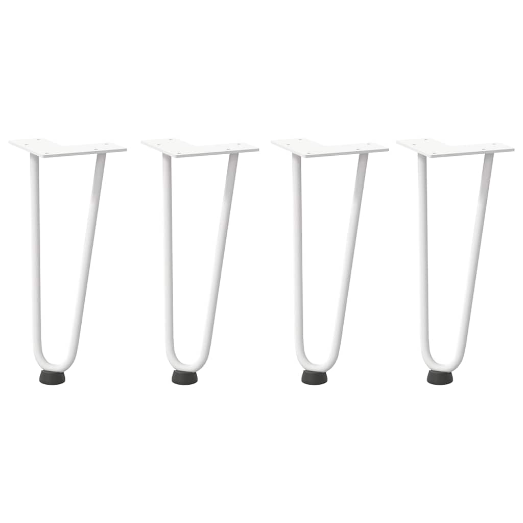Vidaxl Nogi Do Stołu Hairpin, 4 Szt., Biale, 30 Cm, Lita Stal