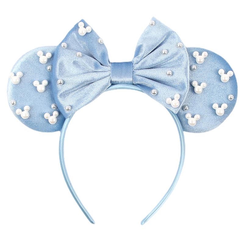 Ny Trendig Musöron Hårband Mickey 3.3" Sammet För Flickor Mjuk Rosett Hårband Halloween Festival Fest Resa DIY Håraccessoarer