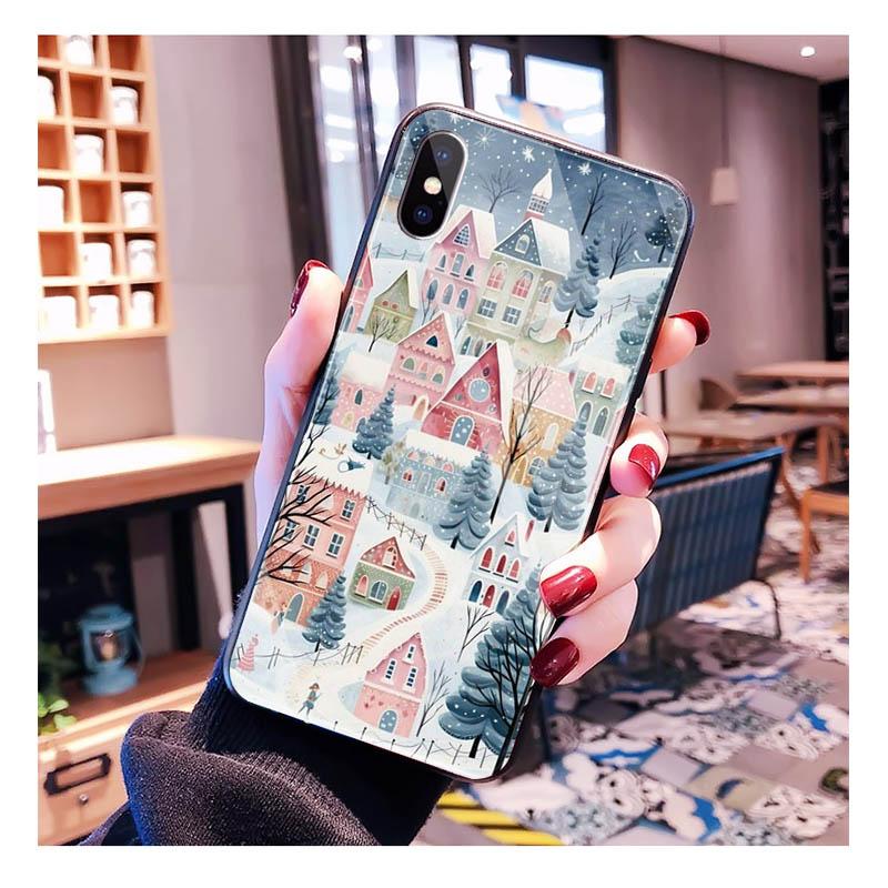 Glass Phone Case For iPhone 17 Pro Max Air 17 16 15 14 13 Pro Max 15 16 Pro 15Plus Christmas Tree Light