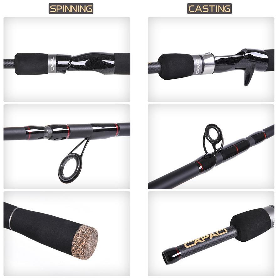 Fishing Pole Carbon Fiber Spinning/Casting Fishing Rod 6-7Sections Fishing Rods for River Lake Reservoir Pond Stream