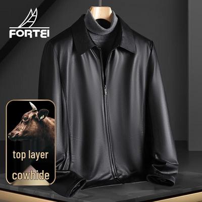 Veste en cuir de veau pleine fleur pour homme