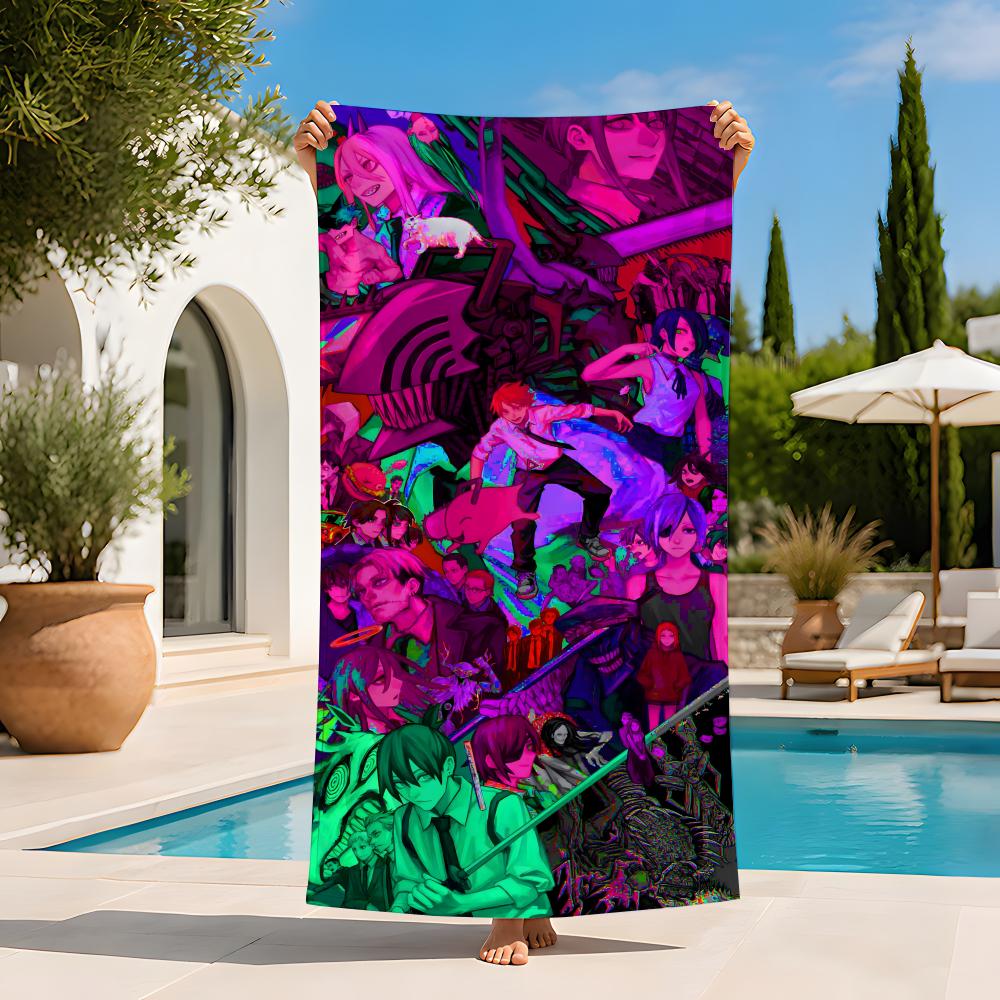 Anime C-Chainsaw M-Man Towel Extra Large Beach Towel Quick Dry Sand Free Super Absorbent Lightweight Hot