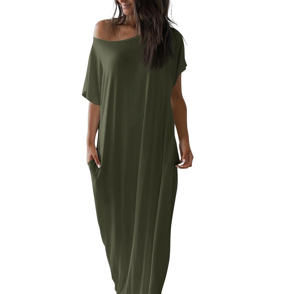 Women's Spring/Summer Short-Sleeve Long Casual Dress