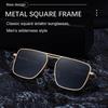 Punk Double Beam Sun Glasses Big Frame Men Eyewear Personalized Square Sunglasses  Unisex