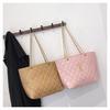 Diamond Lattice Women's Autumn Bag - Korean Style Large Capacity Chain Shoulder Bag for Work Commute