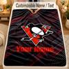 Flannel BlanketPittsburgh Penguins Custom Name Text Personalized Soft Warm Throw Blanket Home Decor Gift
