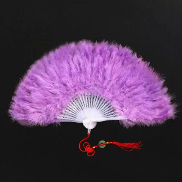 Dance Cheongsam Feather Full Velvet Fan Classical Night Beach Stage Show Square Dance Photo Props Folding Fan