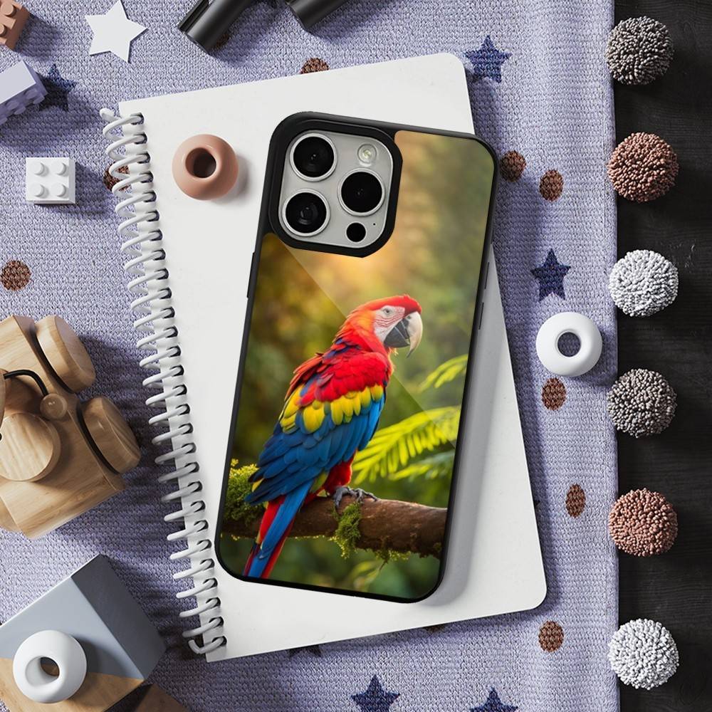 Cute Art Animal Parrot For iPhone 17,14,Plus,12,Pro,Mini,13,Max,11,15,16,For Magsafe,Magnetic Wireless Charging Case