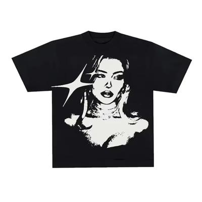 Automne 2025 Harajuku Imprimé Hip Hop Punk Y2K T-shirt en Coton Grunge Gothique Streetwear Haut T-shirt Hip Hop Manches Courtes Esthétique