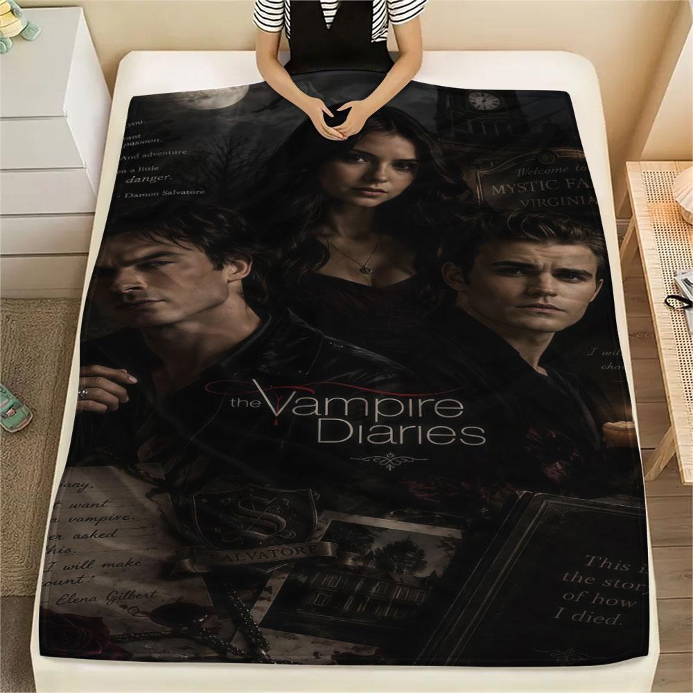 1PC The Vampire Patterned Flannel Blanket Suitable For All Seasons for Home Decor Warmth and Comfort Gifts Holiday Present