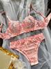 Conjunto de Lingerie Sexy Transparente Multicolorido Bordado Floral Francês Kajano para Mulheres - Coleção Outono