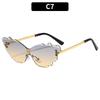 New Fashion Butterfly Diamond Frame Sun Glasses Women Rimless Women Metal Sunglasses for Travel 2025