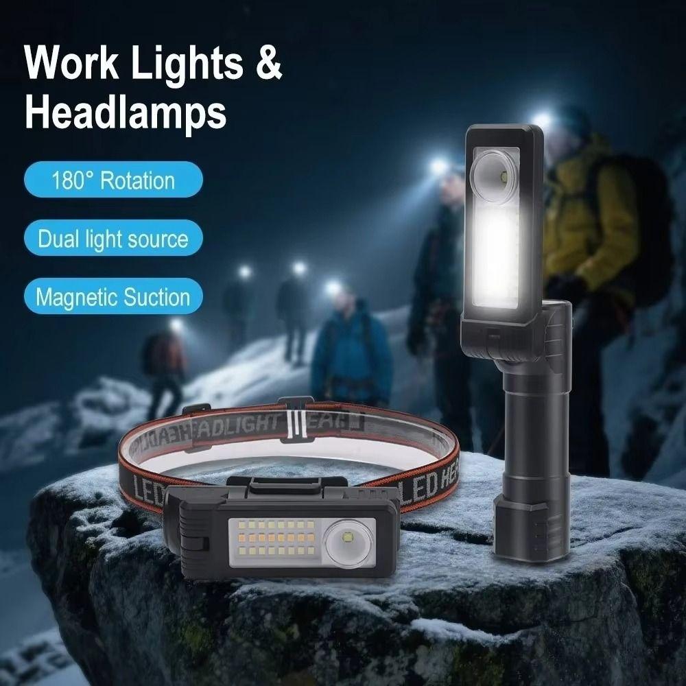 600 LM Brightness COB LED Work Light 1200 mAh Battery LED Warning Light Spot Lights  Camping Light