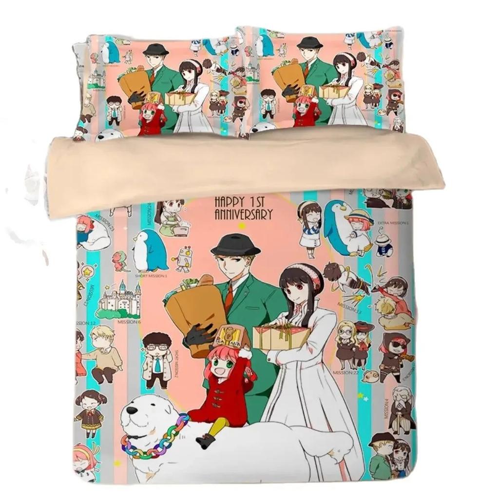 3D Print Anime Spy X Family Anya Duvet Cover Twin Queen Size Kids Bedding Set Childrens Gift