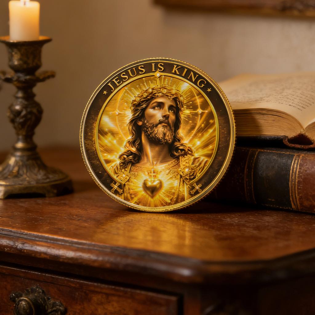 Doppelseitige Jesus-Kreuze Gedenkmünze Metall Christliches Challenge Coin Religiöses Geschenk Männer Frauen Sammlerstücke