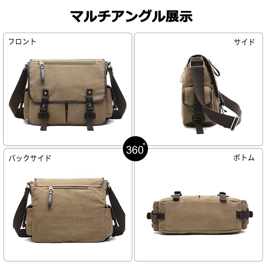 FANDARE Veľkokapacitná plátenná taška cez rameno A4 iPad Štýlová Crossbody Retro Messenger Populárna Narodeninová Čierna Pánska taška, Veľkosť, Úložisko pre 12,9-palcový, Taška, Taška,