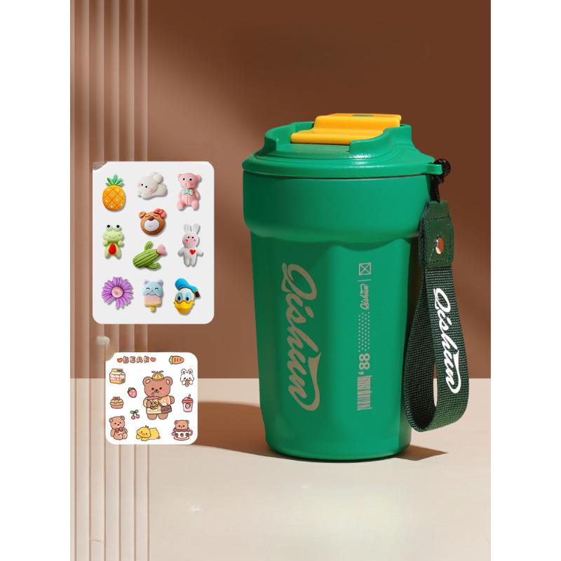 Coffee Cup 316 Double-Layer Stainless Steel Insulation Vacuum Cup Outdoor Traveling Coke Cup Mesh Red Grape Rope Vehicle-Borne Cup