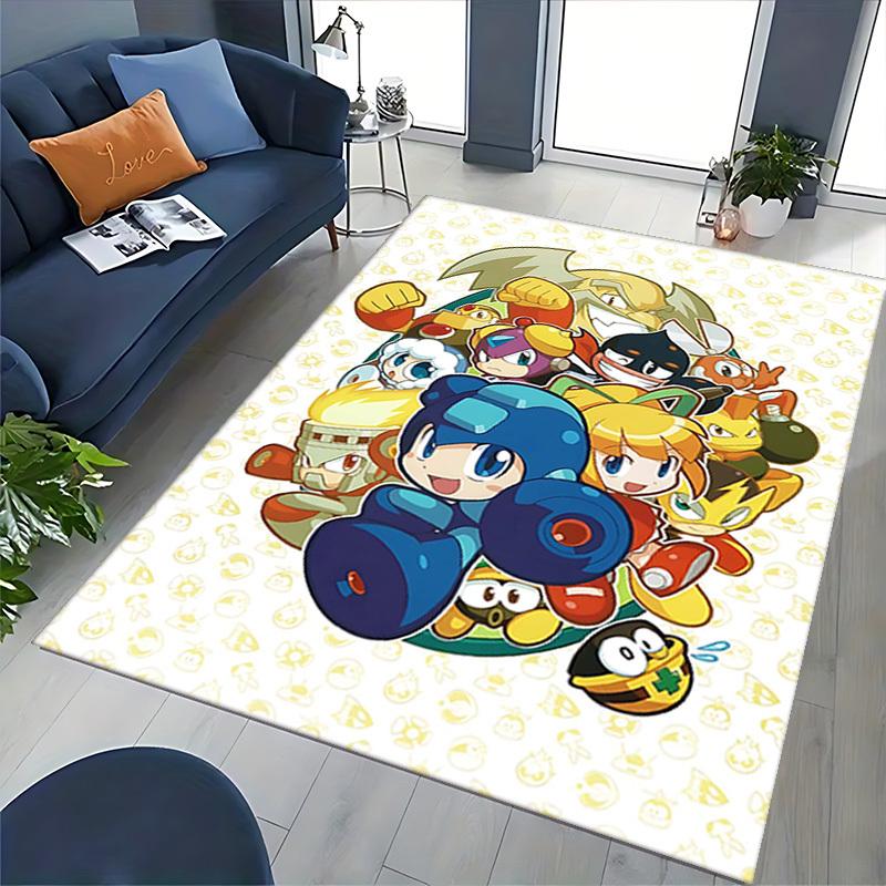 1pc Mega Man Anime Cartoon Design Office Chair Mat Non-Slip Carpet for Home Decor Living Room Bedroom Game Room Gift All Seasons Universal.Y047