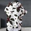 Men s Plus Size Long Sleeve Drawstring Hoodie Black Rose Gold Moon Star Printed White Kangaroo Pocket Pullover