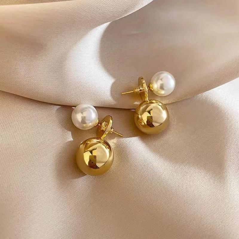 Korean Fashion Unique Women's Earrings Personality New Trend Pearl Stud Earrings Light Luxury Temperament Daily Zircon DREJEW