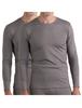 Warm Long Sleeve Warm Winter Fleece Underwear Light Thin Size (Lapasa) Innerwear, Shirt, Men's [1. Gray, 2-Piece Shirt, L]