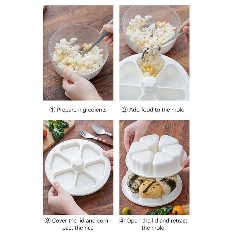 Diy Sushi Mold Lunch Triangle Rice Ball Lunch Box Onion Rice Ball Food Press Triangle Sushi Making Mold Sushi Set Kitchen Tools