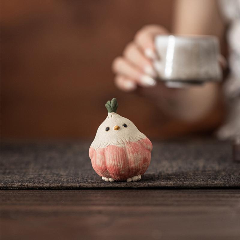 Garlic Bird Tea Pet Ornament Figurines Crafts Creative Decoration Home Decor Office Desktop Decoration ,Idea Festive Gift
