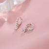 Real 925 Silver Zircon Pendant Hoop Earrings For Women Classic Fine Jewelry Exquisite Geometric Accessories
